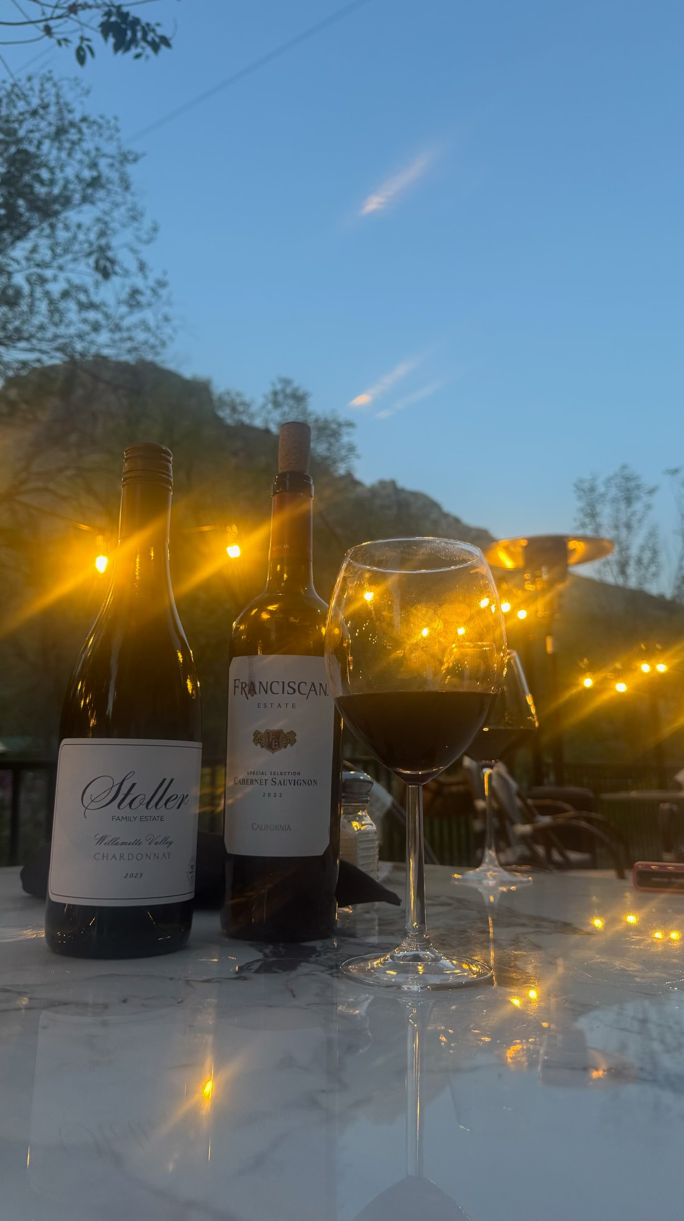 Outdoor dining by the river