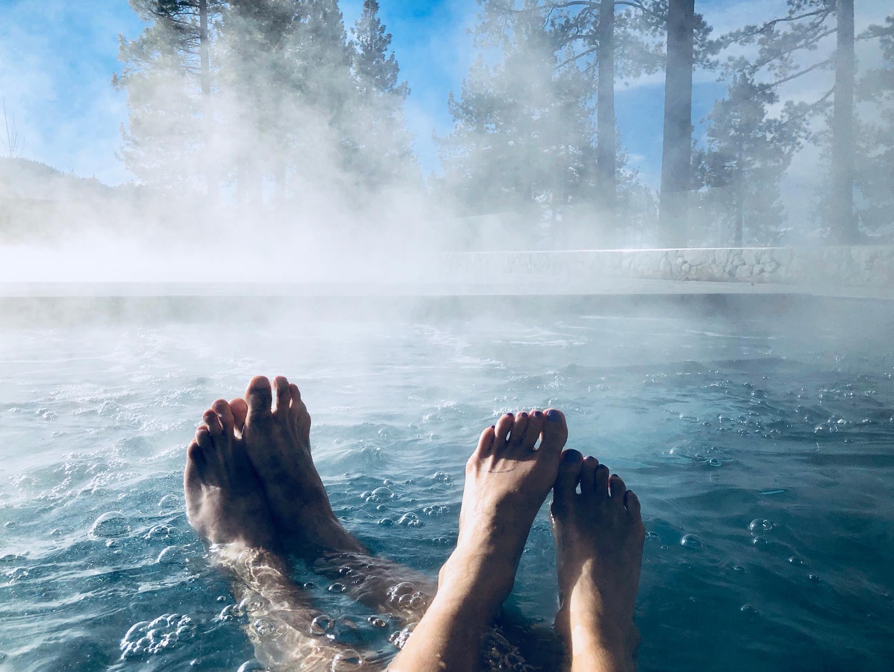 Feet in hot tub